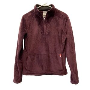 The North Face Purple Fleece Pullover Quarter Zip Kangaroo Pouch